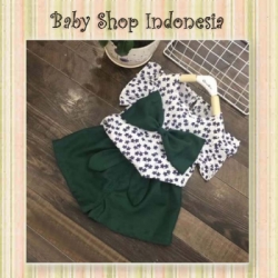 Setelan Anak Celana Kulot Anak Big Bow Hijau  large